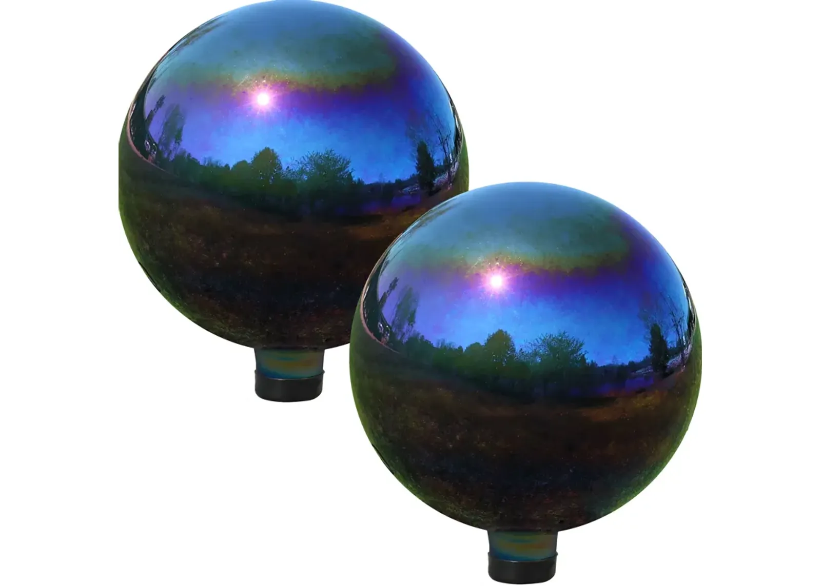 Sunnydaze Set of 2 10" Mirrored Stainless Steel Gazing Globe