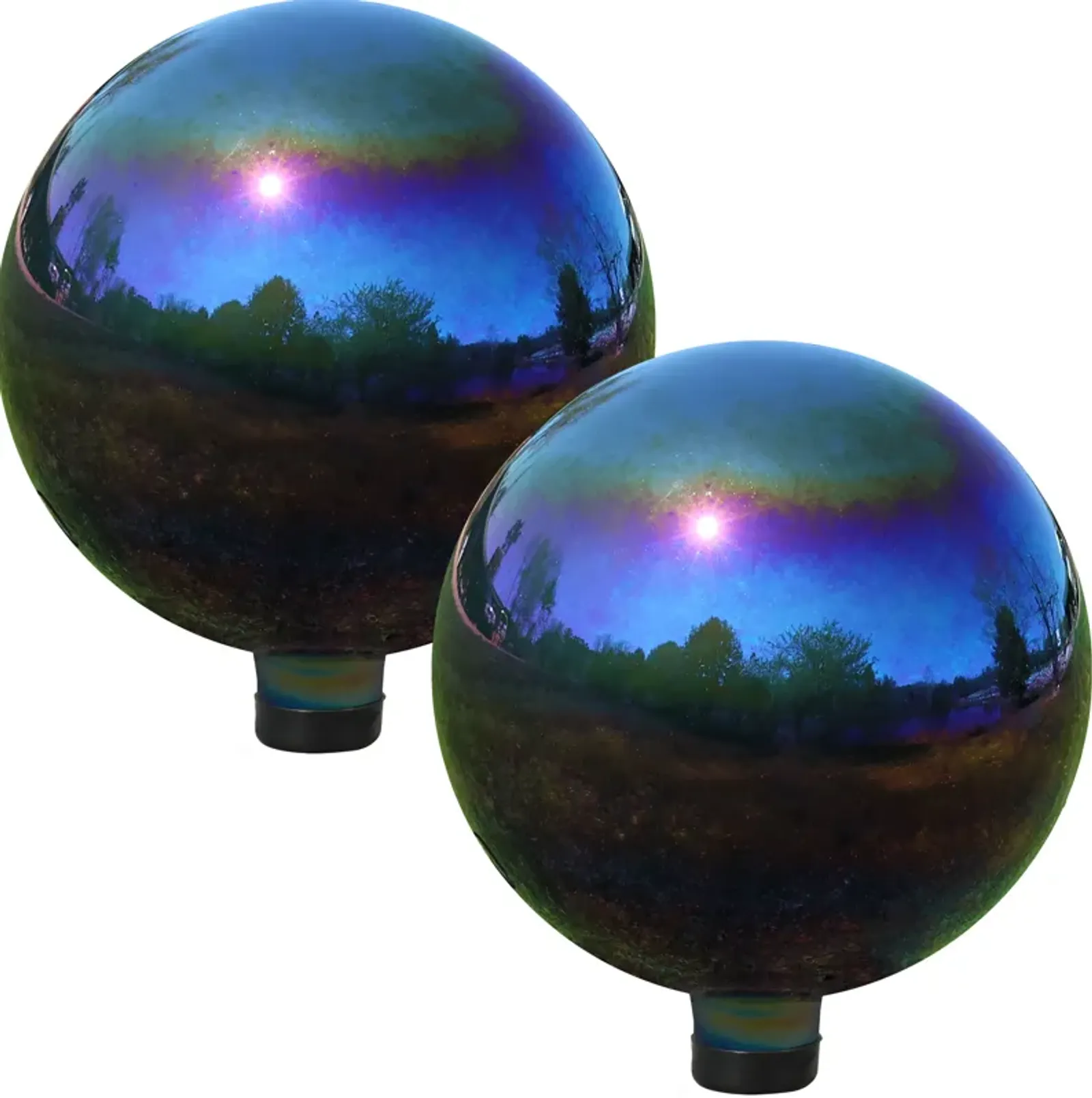 Sunnydaze Set of 2 10" Mirrored Stainless Steel Gazing Globe