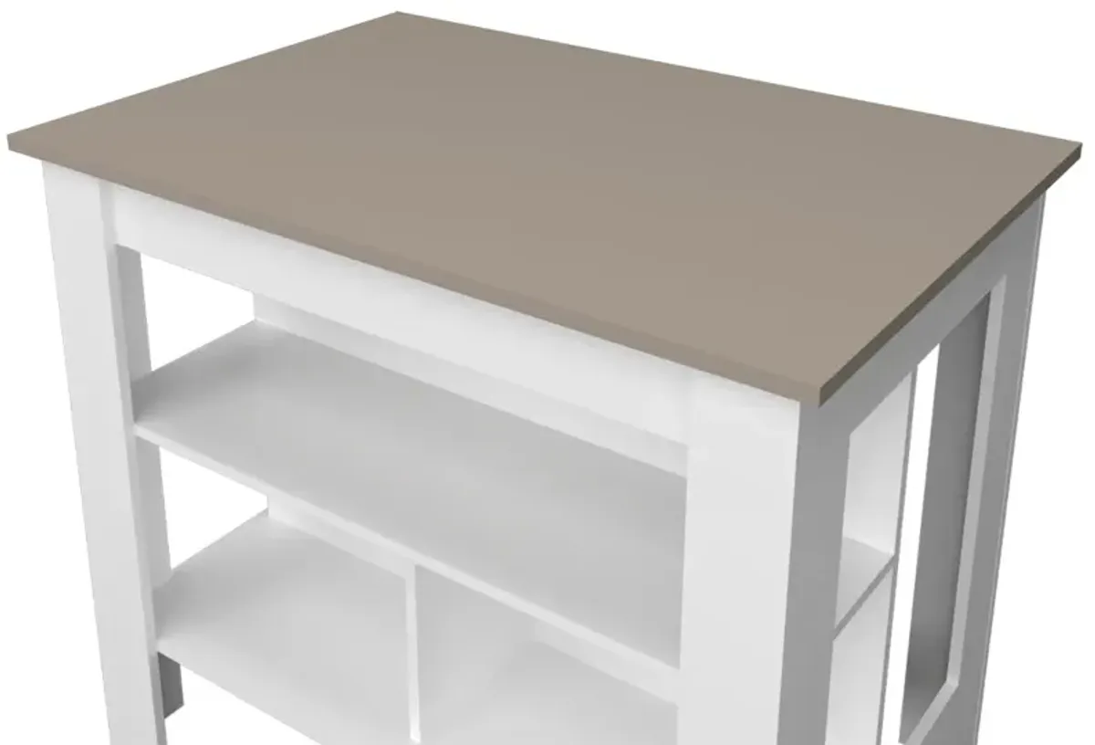 Kitchen Island Ada, Kitchen, Taupe / White