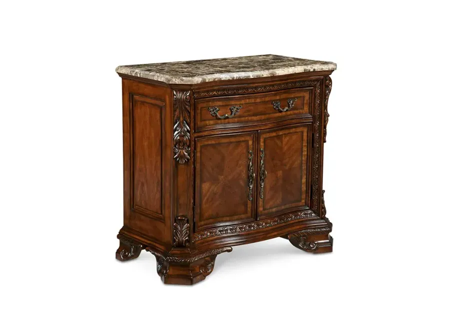 Old World Marble Top Nightstand