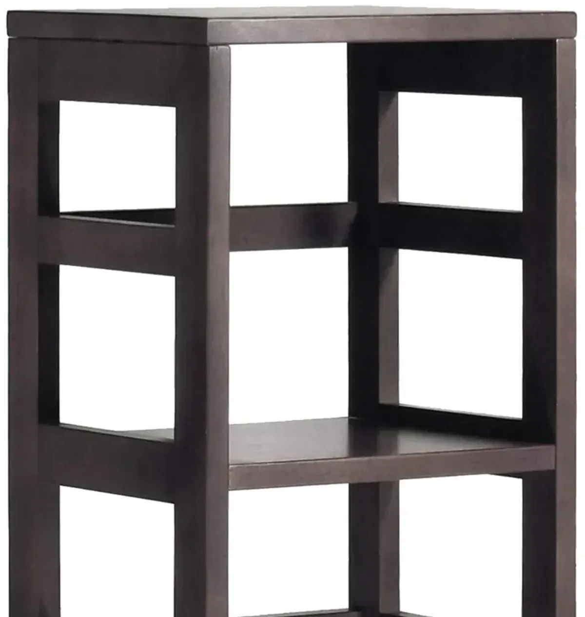 Yardlio Wood Narrow Four-Shelf Modular Shelving Unit - Espresso Finish