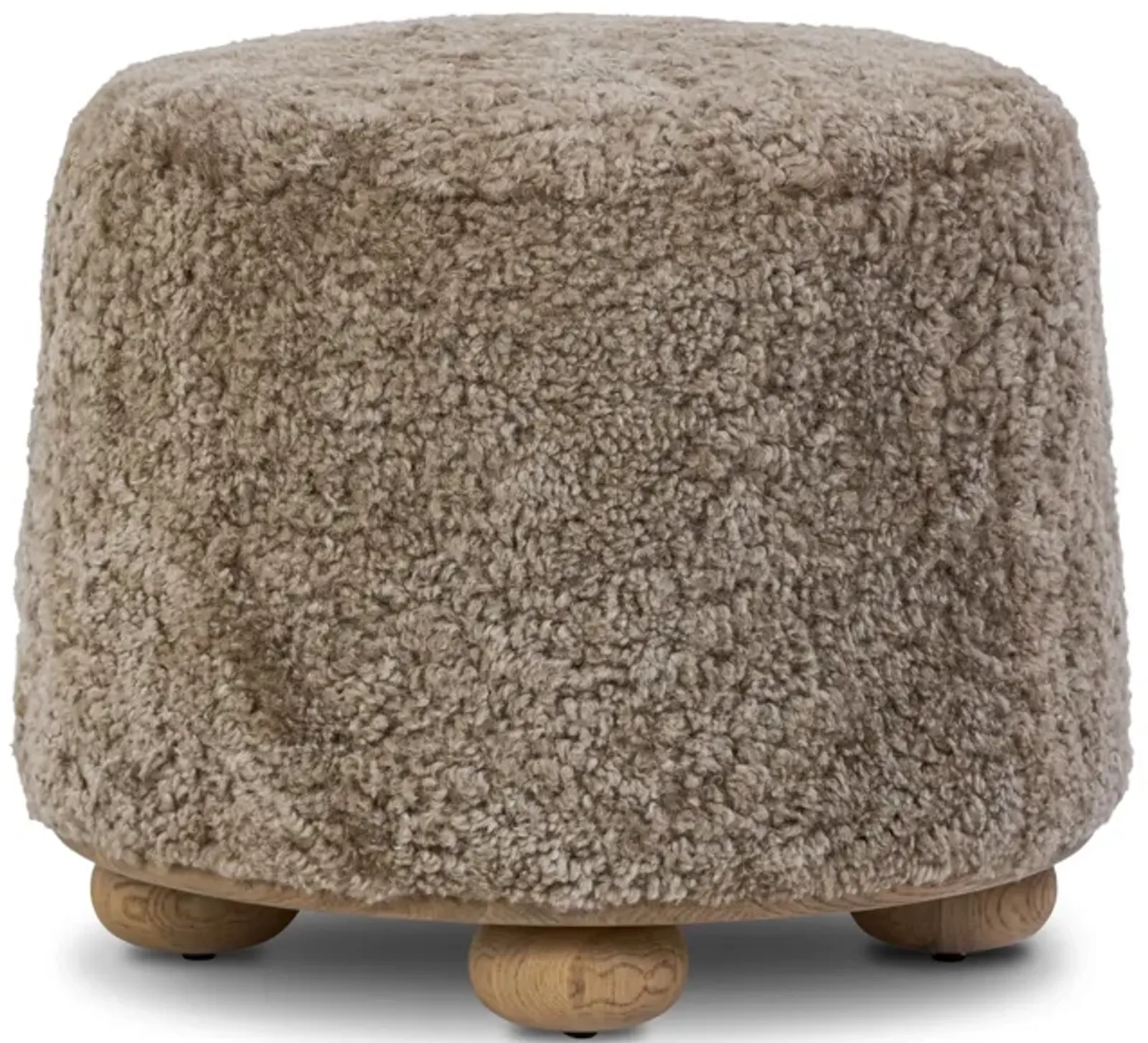 Bilbury Ottoman in Taupe Shearling