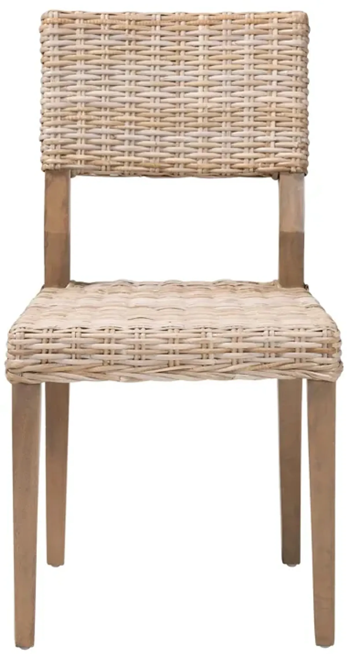 Bali & Pari Barossa Bohemian Grey Kubu Rattan And Mahogany Wood Dining Chair