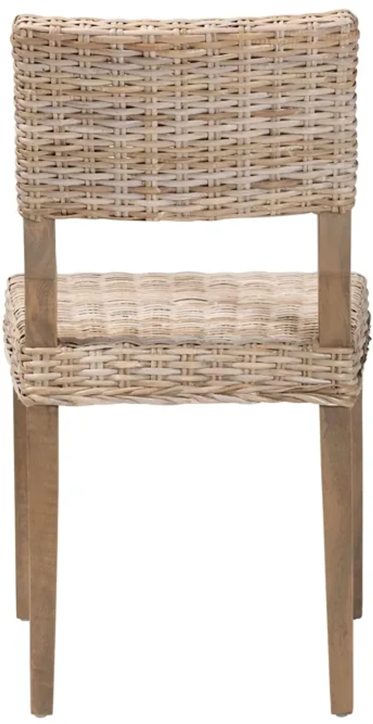 Bali & Pari Barossa Bohemian Grey Kubu Rattan And Mahogany Wood Dining Chair