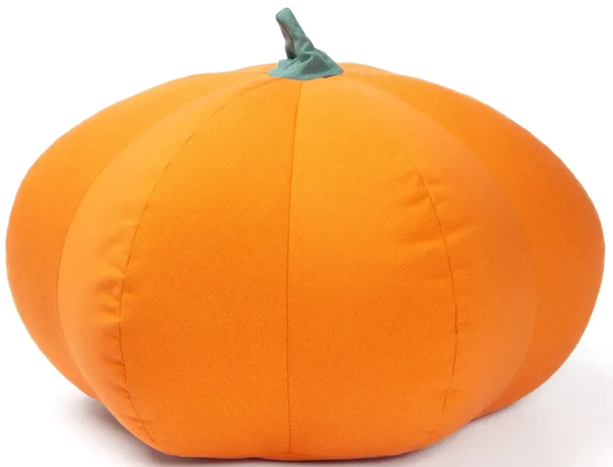 Jaxx Pumpkin Pouf - Luxurious Ottoman for Fall & Halloween Décor - Indoor/Outdoor Sunbrella Tangerine