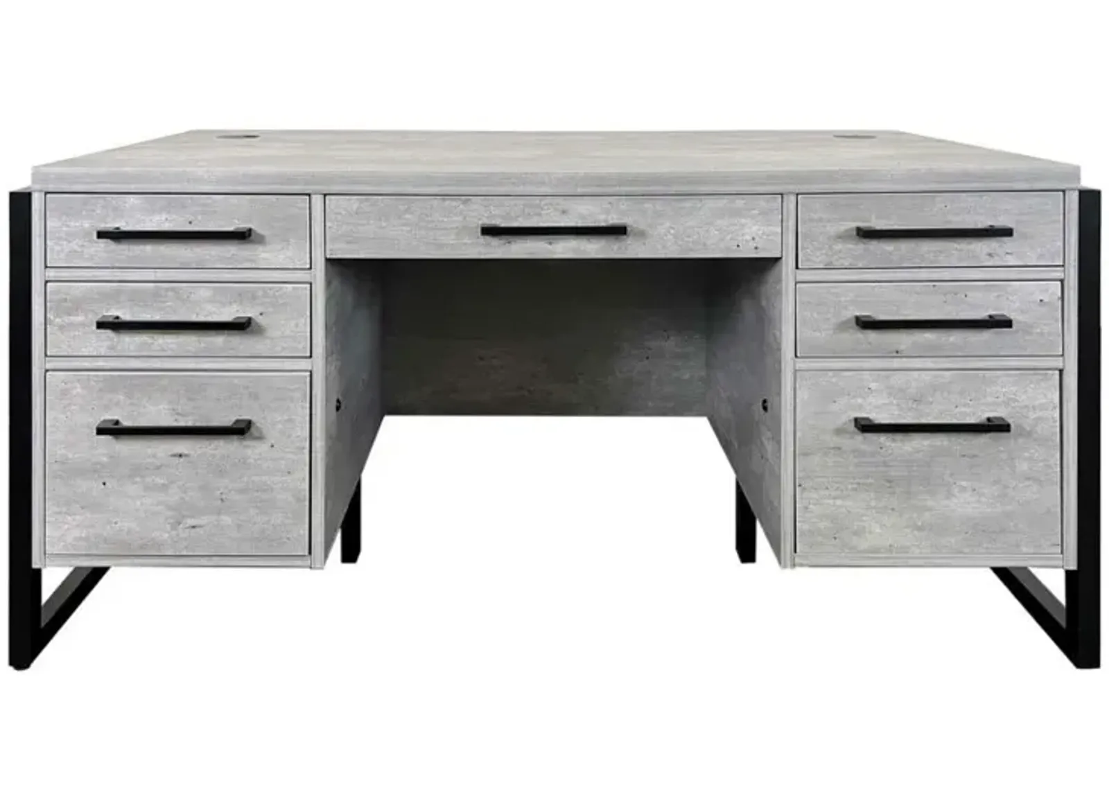 Mason 66" Double Pedestal Desk in Grey