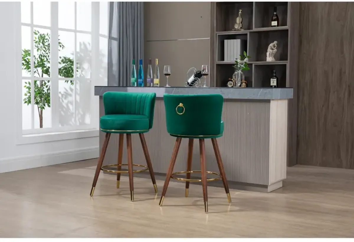 Counter Height Bar Stools Set Of 2 For Kitchen Counter Solid Wood Legs With A Fixed Height