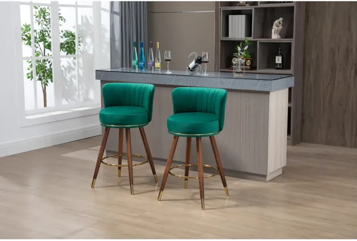 Counter Height Bar Stools Set Of 2 For Kitchen Counter Solid Wood Legs With A Fixed Height