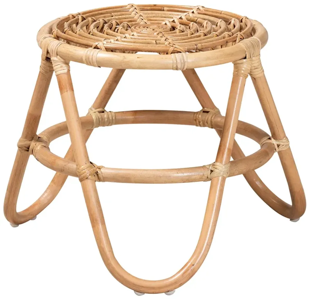 Baxton Studio Jacinda Modern Bohemian Natural Brown Rattan End Table