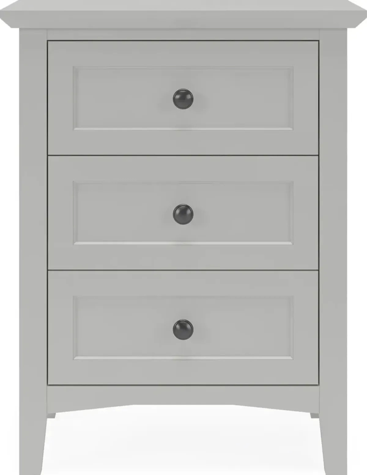 Grace Three Drawer Nightstand in Elephant Grey