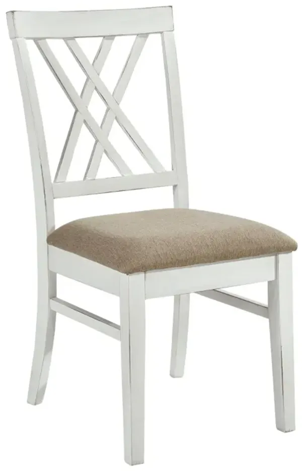 Streamdale White and Oak Finish Side Chairs 2 Piece Set