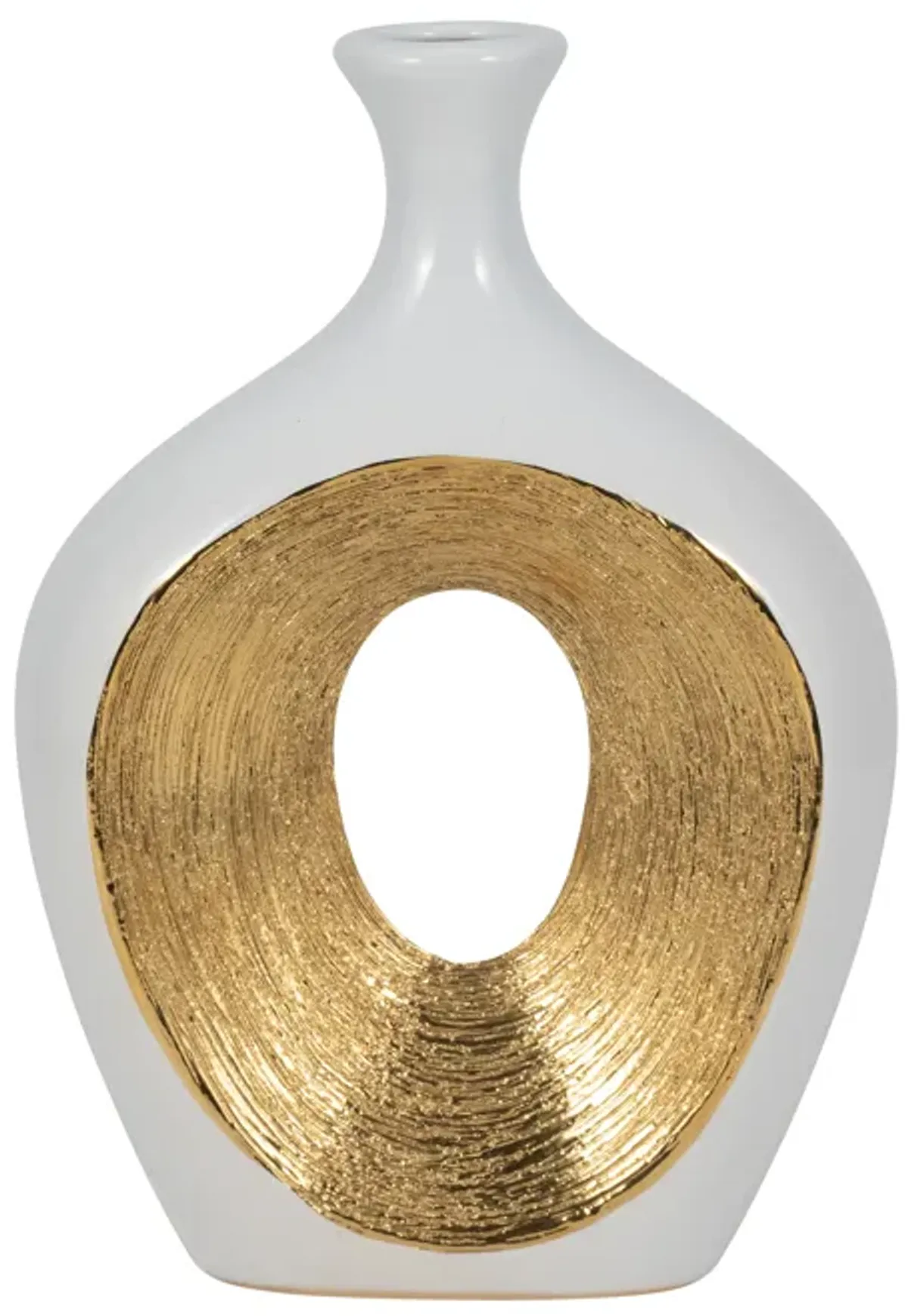 13" Scratched Oval Vase