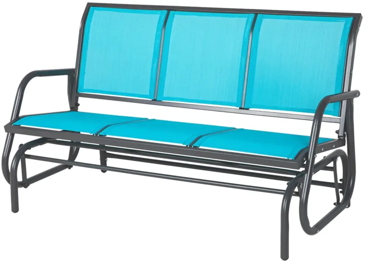 3-Seat Metal Glider Bench Chair Patio  Rocker Heavy-Duty Outdoor Garden Patio