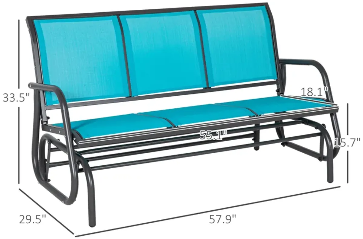 3-Seat Metal Glider Bench Chair Patio  Rocker Heavy-Duty Outdoor Garden Patio