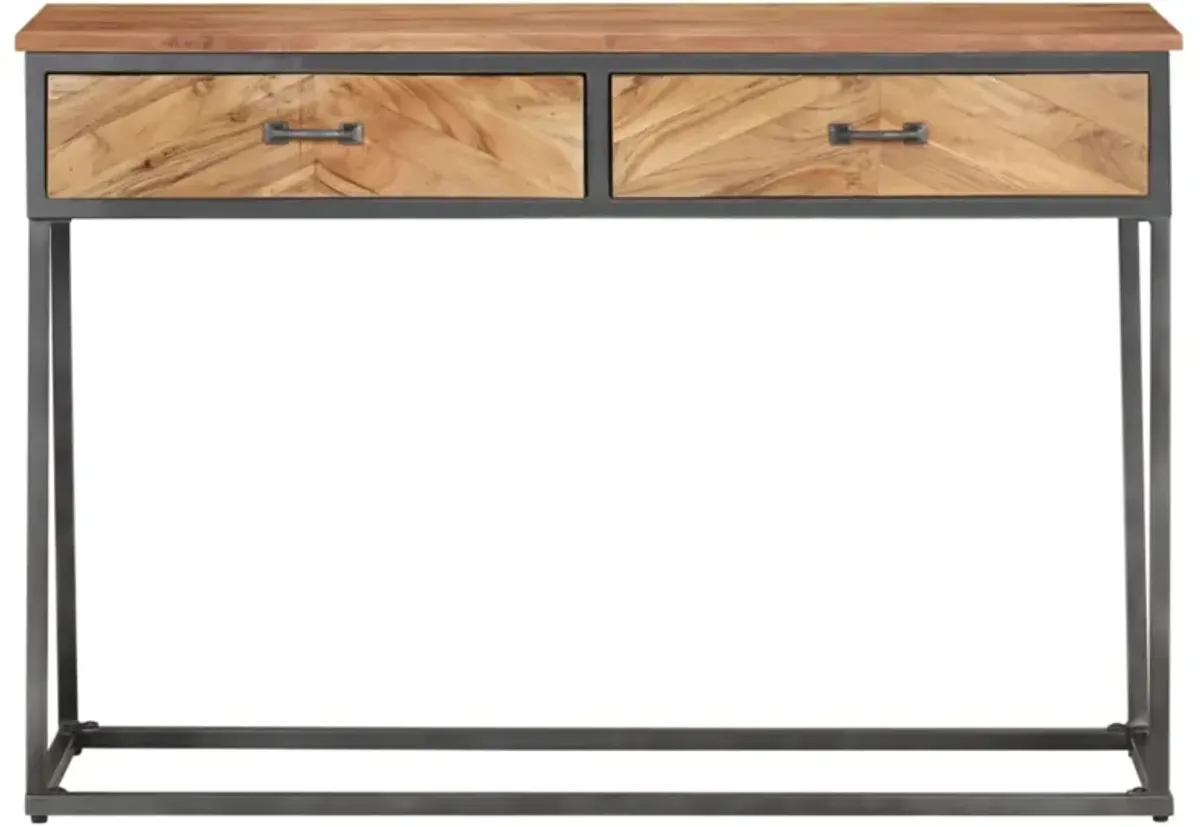 vidaXL Console Table 43.3"x13.8"x29.5" Solid Acacia Wood