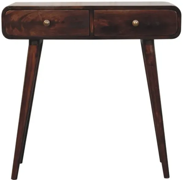 Artisan Furniture Solid Wood California Walnut Curved Hallway Table