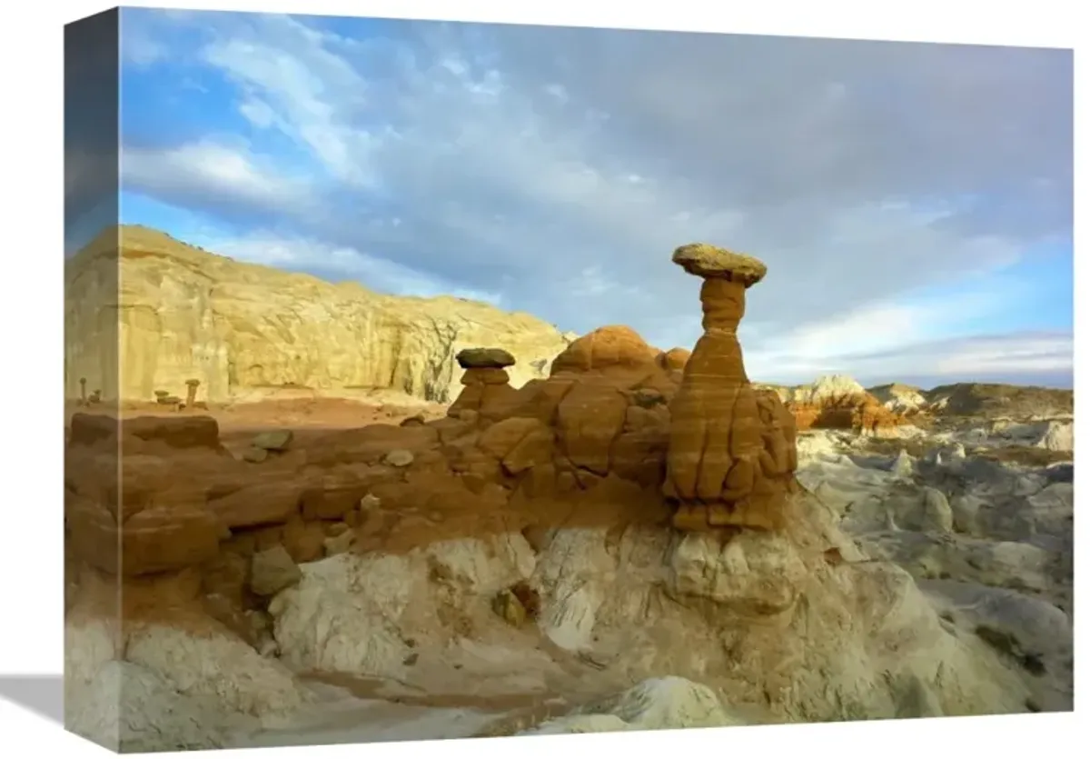 Toadstool Caprocks, Grand Staircase, Escalante National Monument, Utah-Canvas Art-16x12