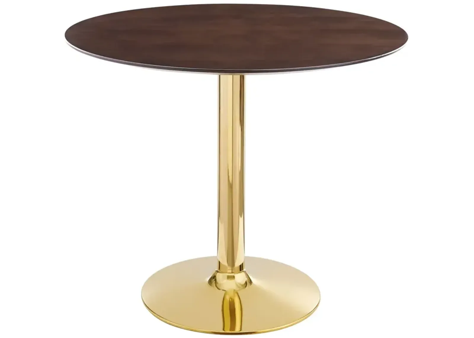 Modway - Verne 35" Dining Table Gold Cherry Walnut