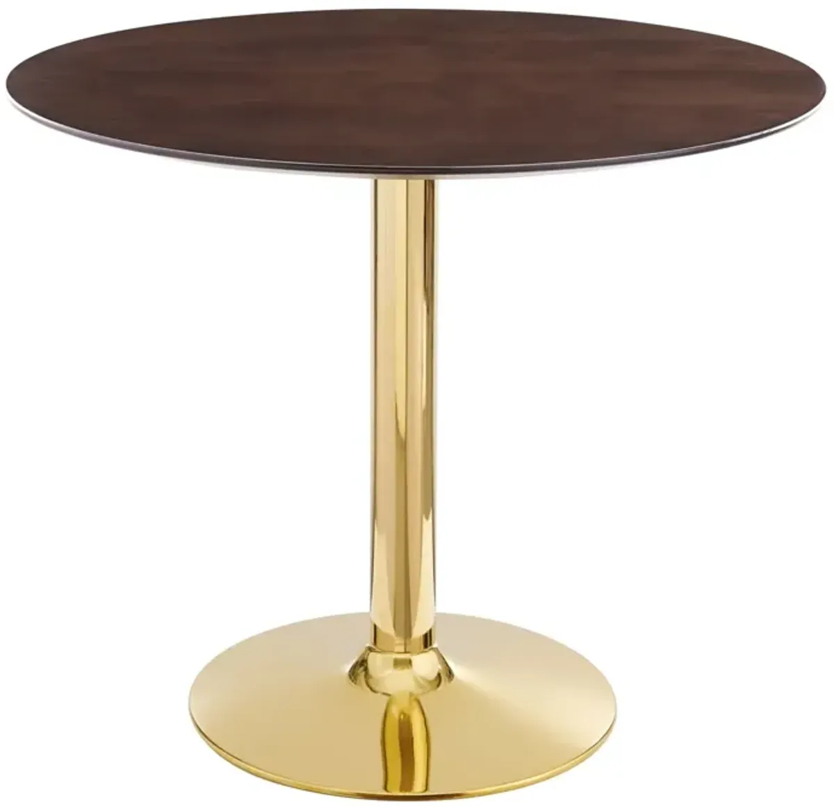 Modway - Verne 35" Dining Table Gold Cherry Walnut