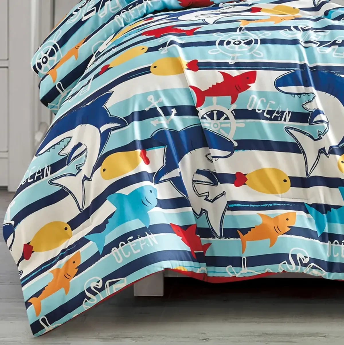 MarCielo Kids Girls Boys Comforter Set Ocean Life.