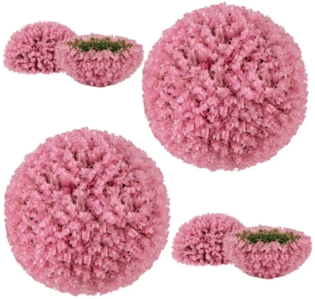 Hivvago 17.5 Inch 2 Pack Faux Eucalyptus Decorative Balls with 7 Layers Leaves