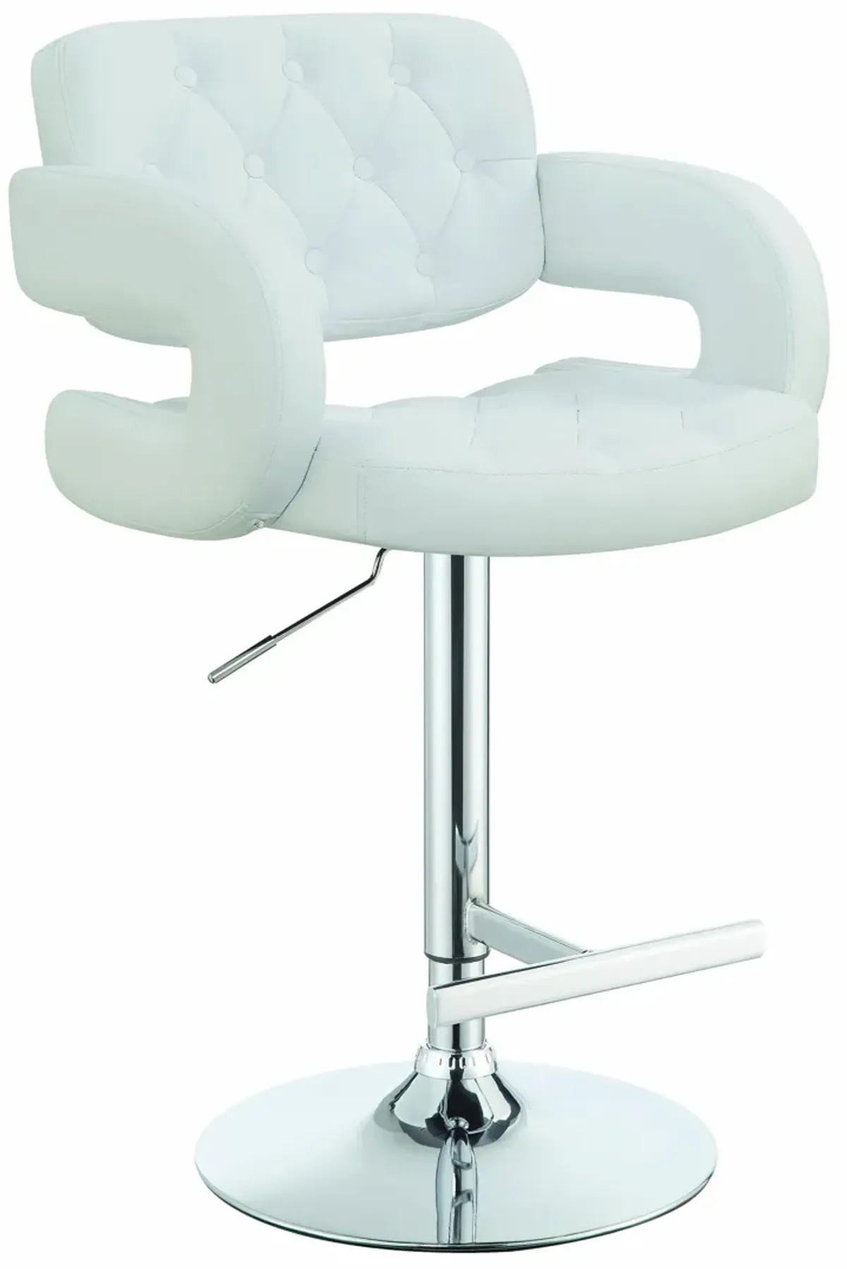 Contemporary White and Chrome Bar Stool