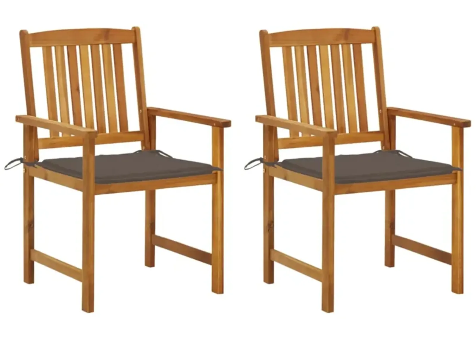 vidaXL Patio Chairs with Cushions 2 pcs Solid Acacia Wood