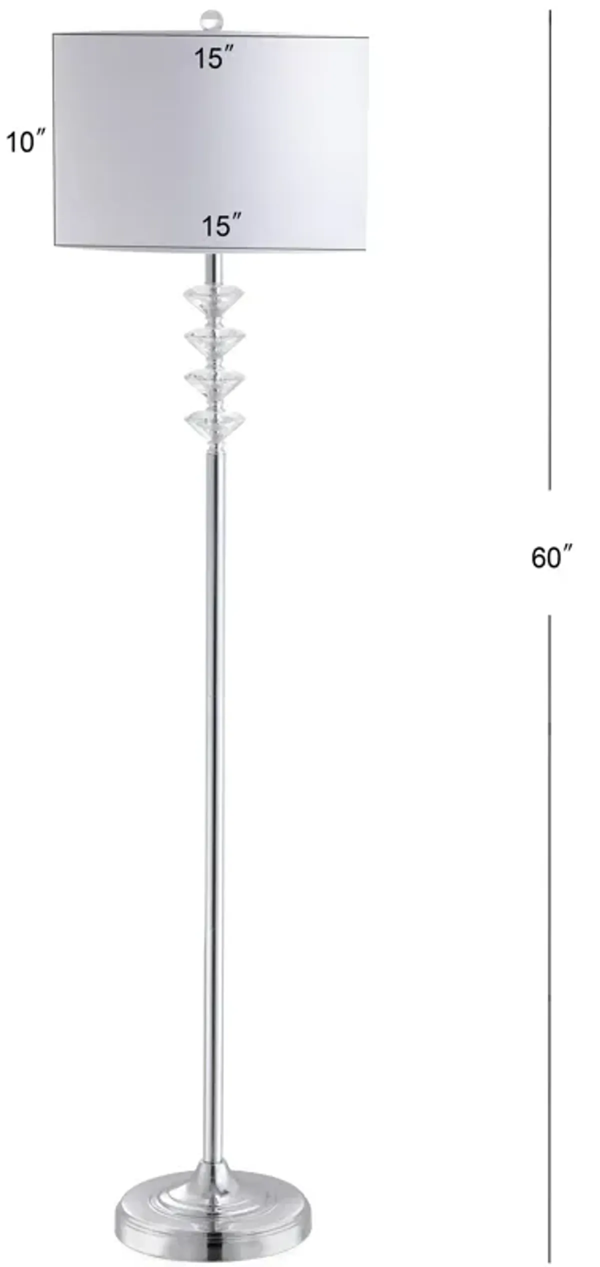 Mia Crystal/Metal LED Floor Lamp