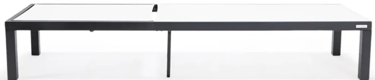 LeisureMod Marlin Patio Chaise Lounge Chair With Black Aluminum Frame, Set of 2