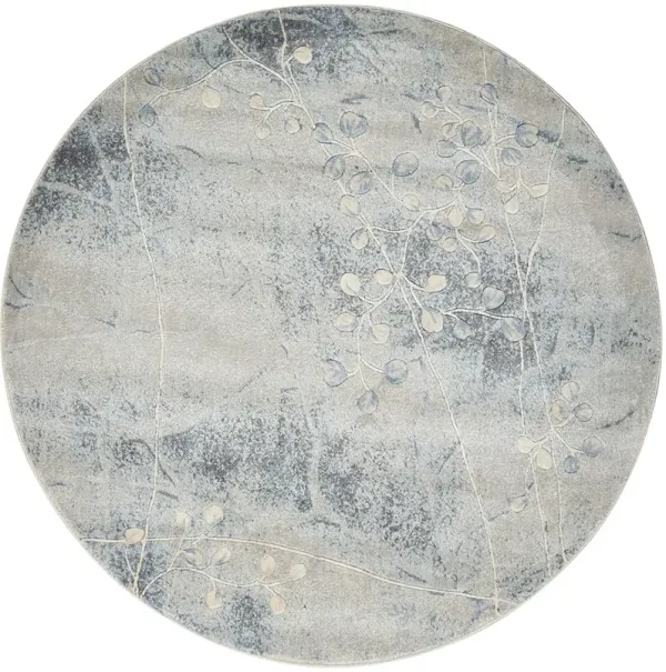 Somerset ST74 Silver/Blue 5'6" x Round Rug