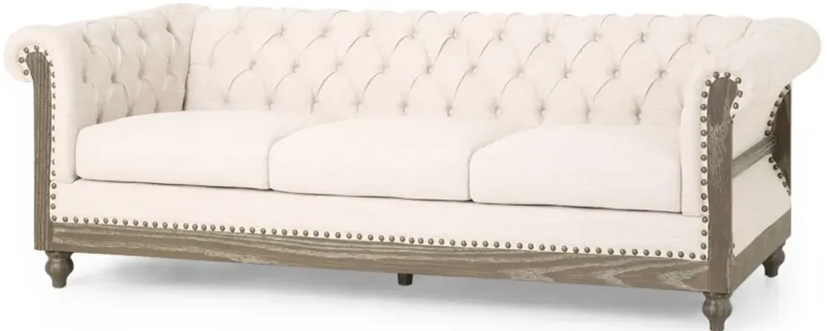 Merax 3-Seat Sofa with Wooden Legs