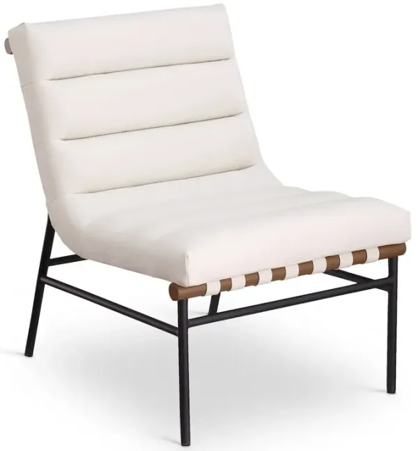 Meridian Furniture Burke Cream Vegan Leather Accent Chair