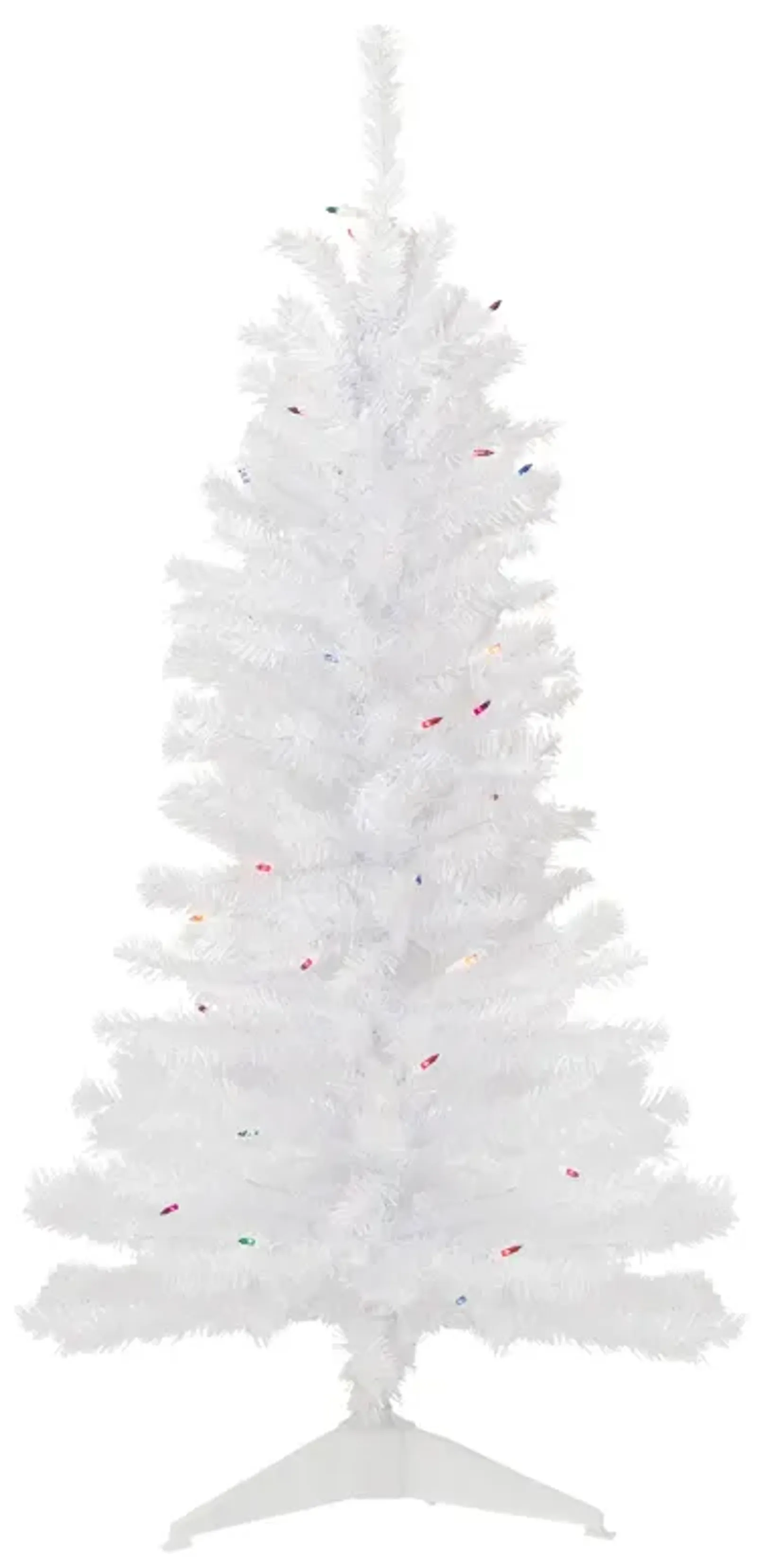 4' Pre-Lit Woodbury White Pine Slim Artificial Christmas Tree  Multi Lights