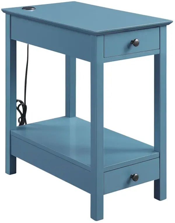 Byzad Side Table (USB Charging Dock), Teal