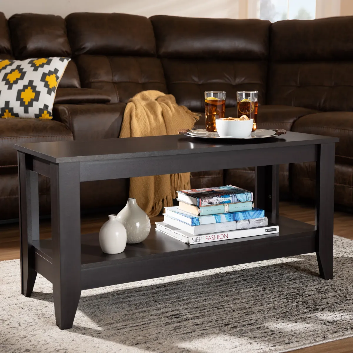 Baxton Studio Elada Modern And Contemporary Brown Finished Wood Coffee Table