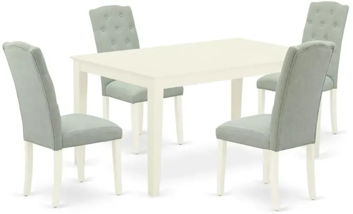 Dining Room Set Linen White, CACE5-LWH-15