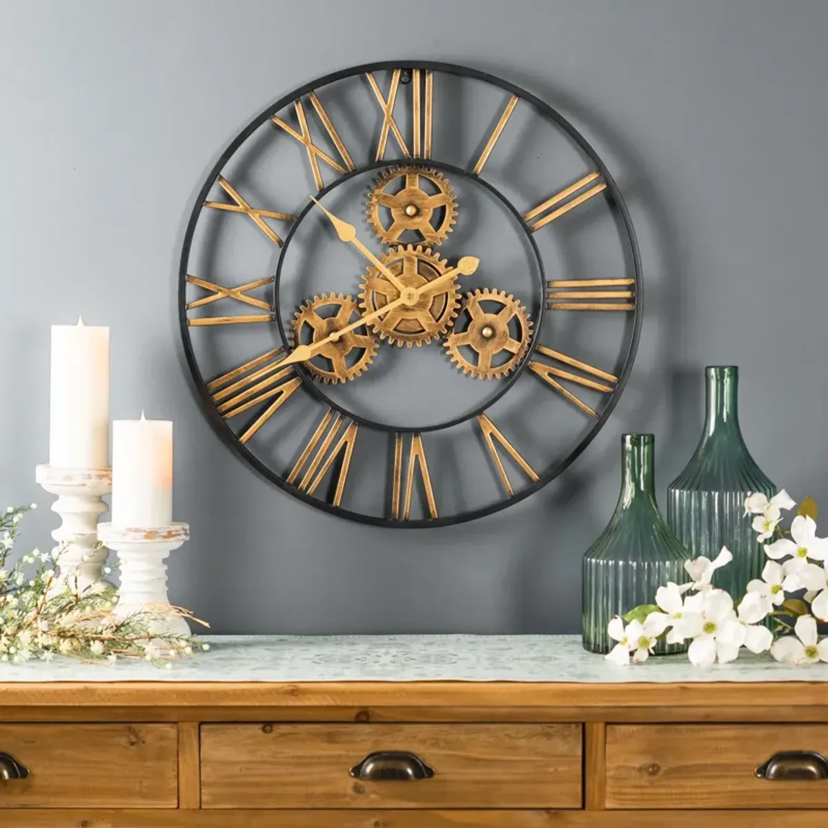 Hivvago Wall Clock 23.75"D Iron