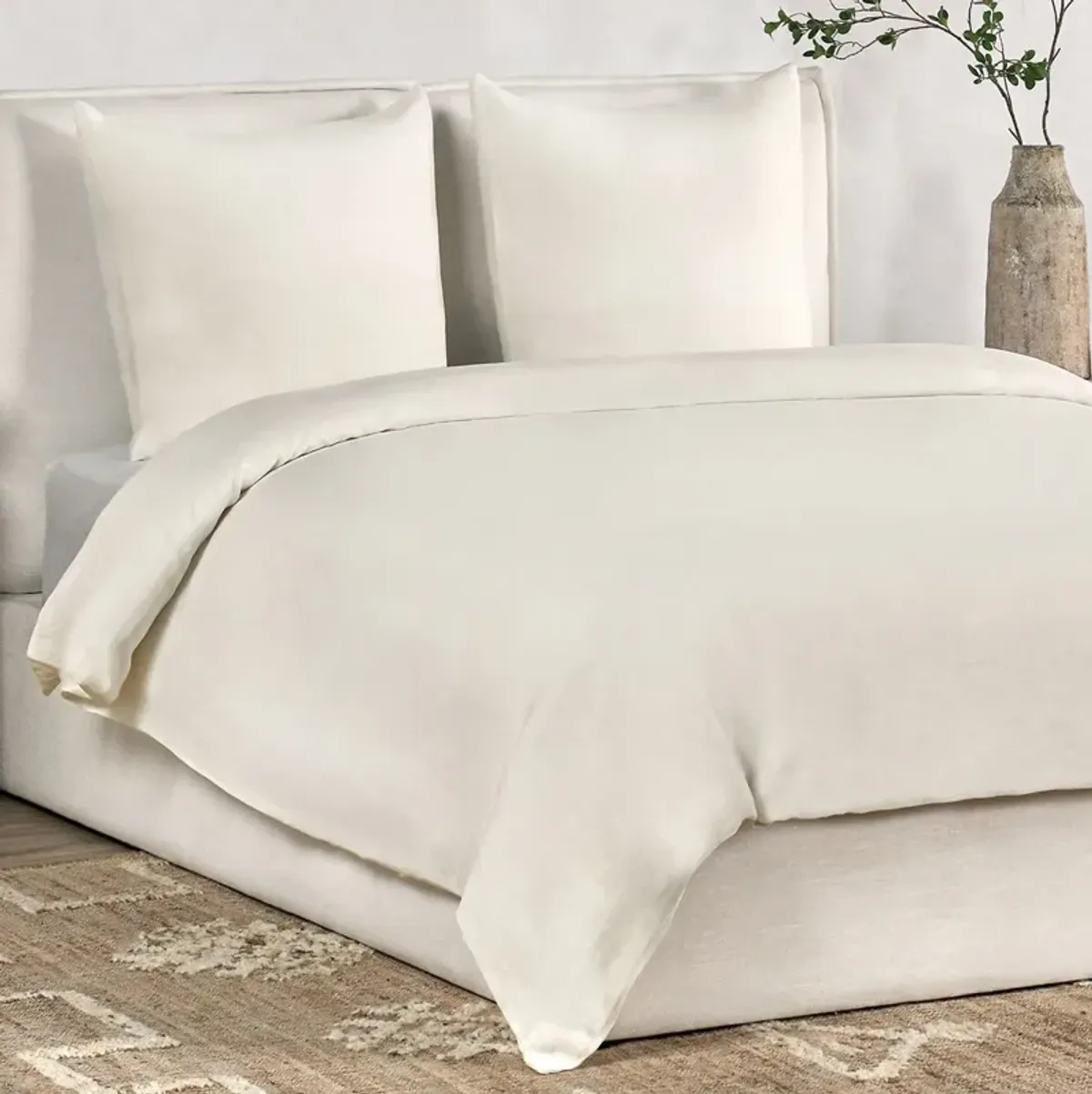 Paloma Hemp Ivory 3-Piece Queen Duvet Set