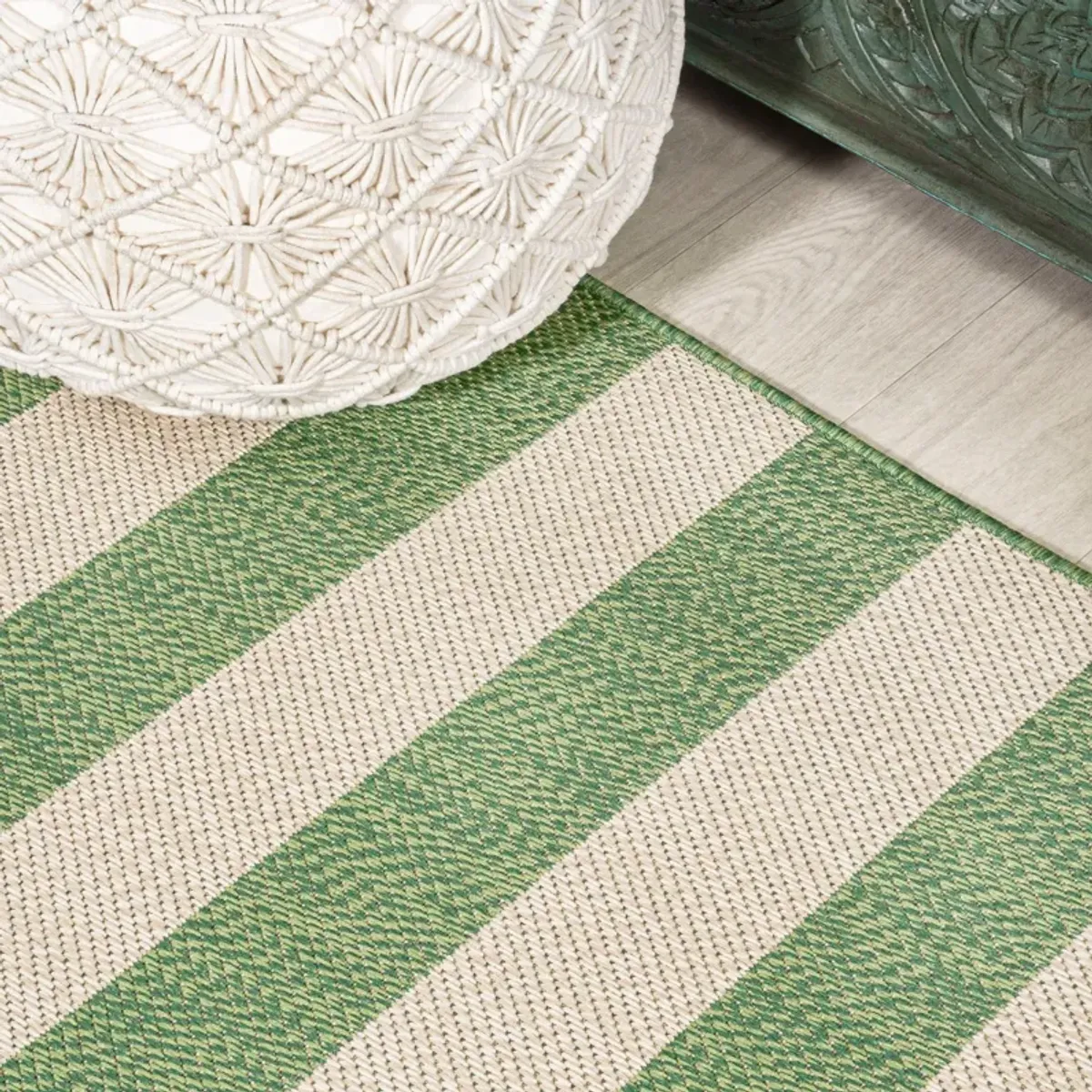 Negril Two Tone Wide Stripe Indoor/Outdoor Area Rug