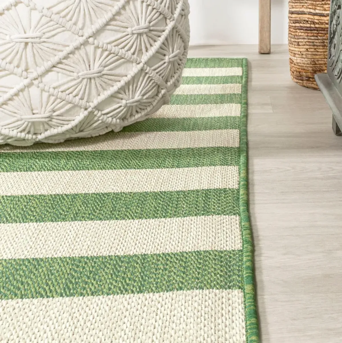 Negril Two Tone Wide Stripe Indoor/Outdoor Area Rug