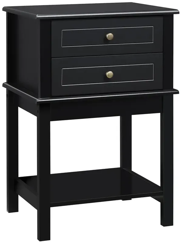 Black Living Room Accent: Modern Sofa Side Table with Storage