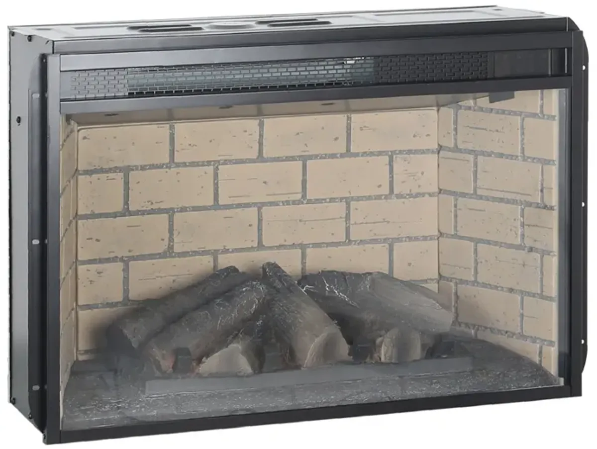 MONDAWE 26 Inch Infrared Quartz Heater Fireplace Insert -Woodlog Version With Brick