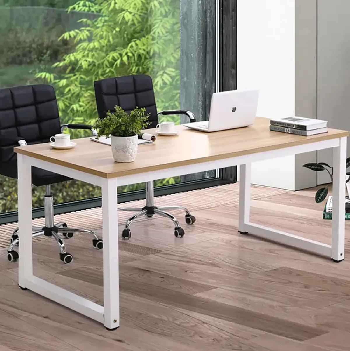 NSdirect Modern Computer Desk 63 Inch Large Office Desk, Writing Study Table for Home Office Desk Workstation Wide Metal Sturdy