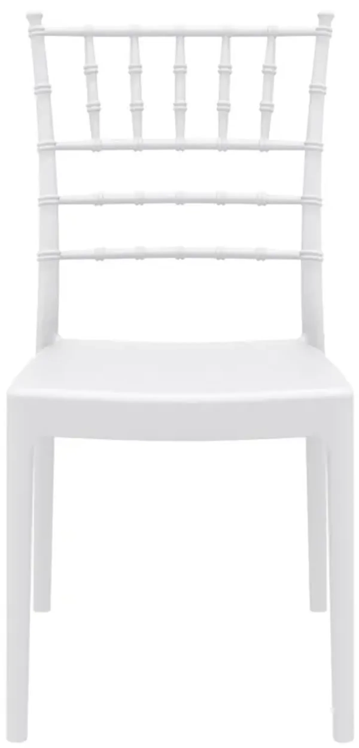 36" White Stackable Outdoor Patio Armless Dining Chair