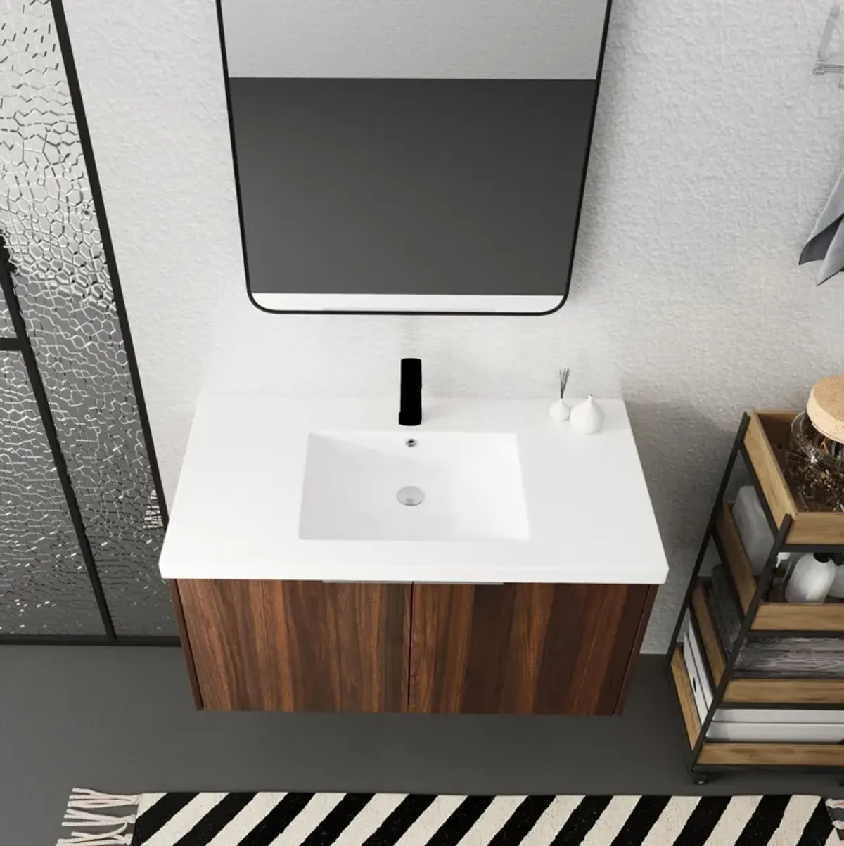 36" Modern Design Floating Bathroom Vanity with Soft Close Doors