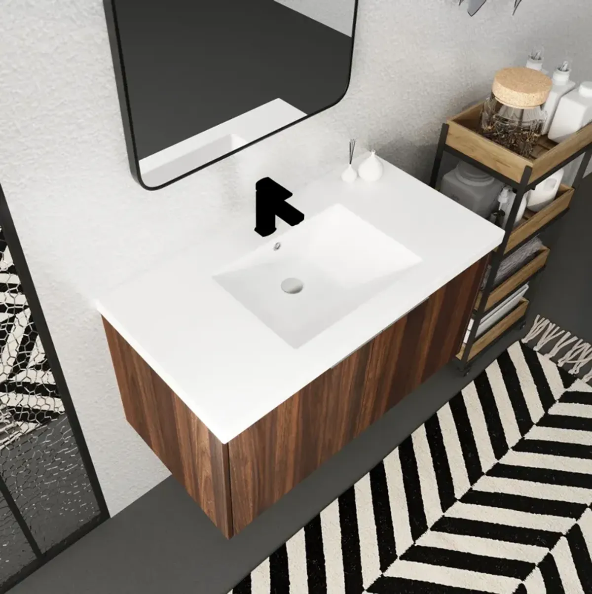 36" Modern Design Floating Bathroom Vanity with Soft Close Doors