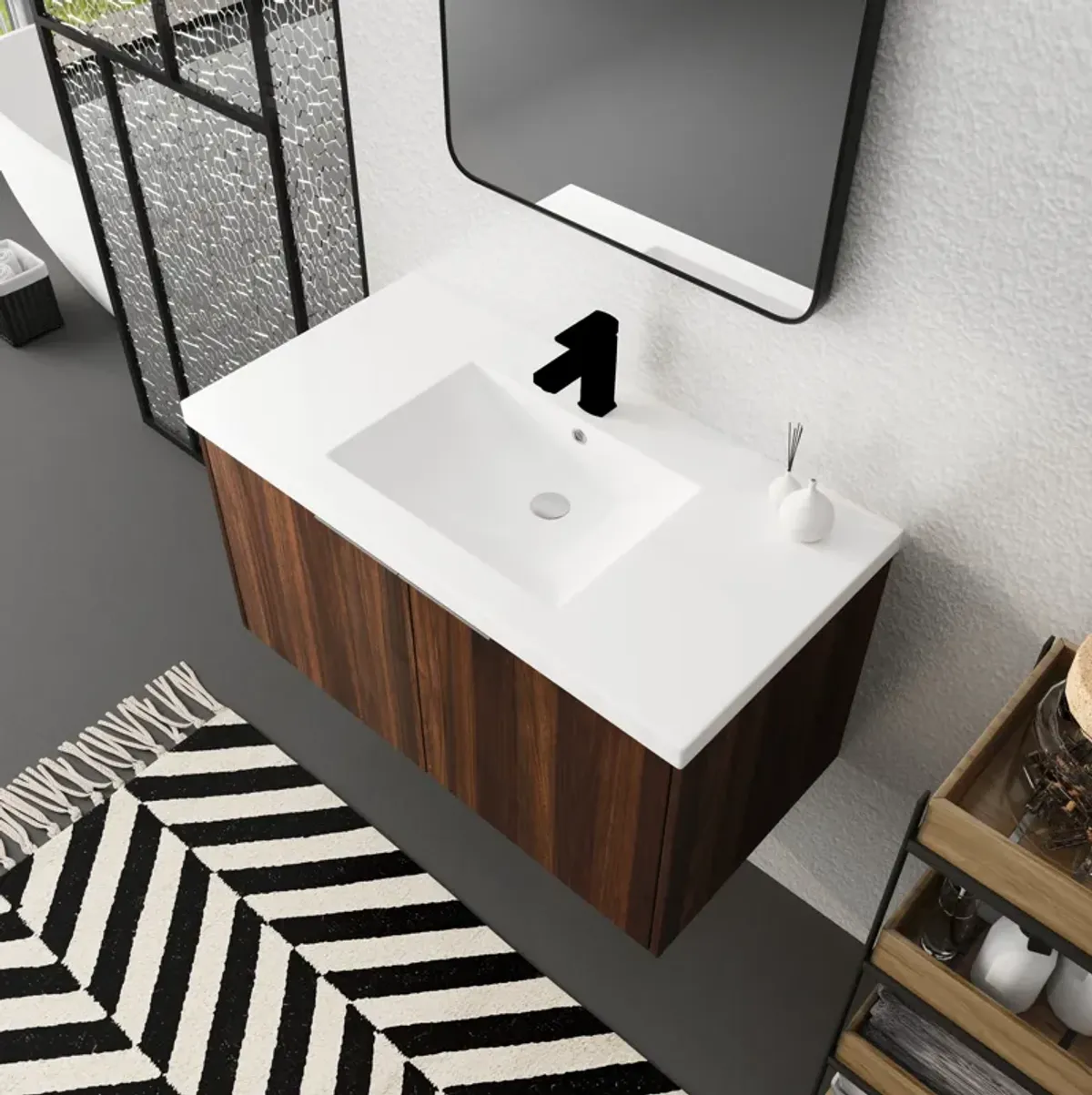 Streamdale 36" Modern Design Floating Bathroom Vanity with Soft Close Doors