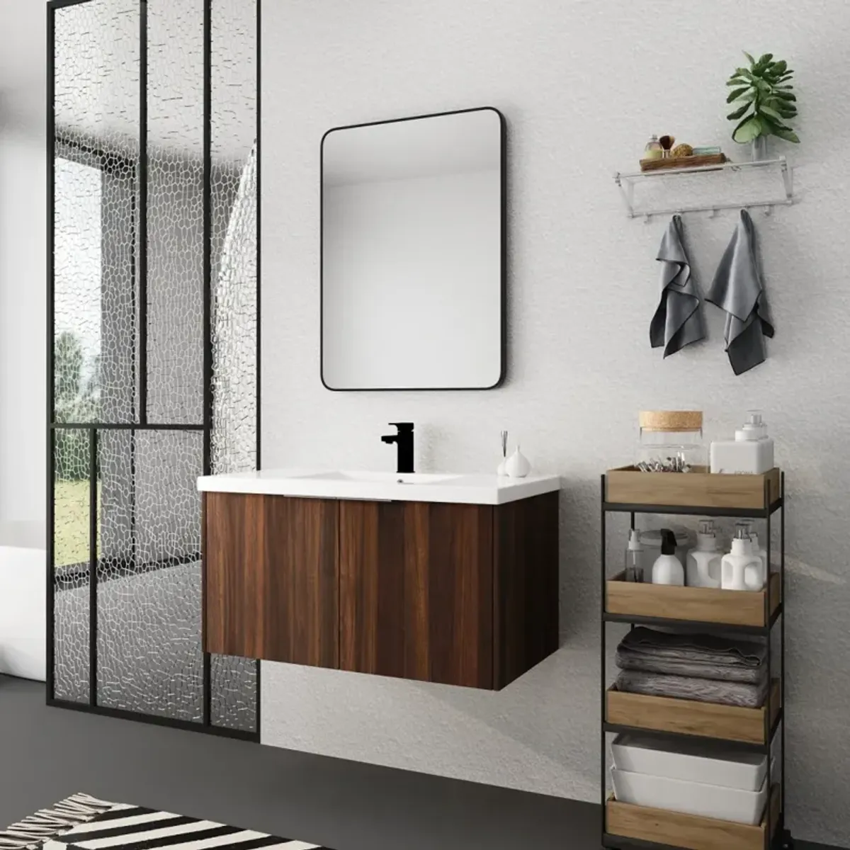 36" Modern Design Floating Bathroom Vanity with Soft Close Doors