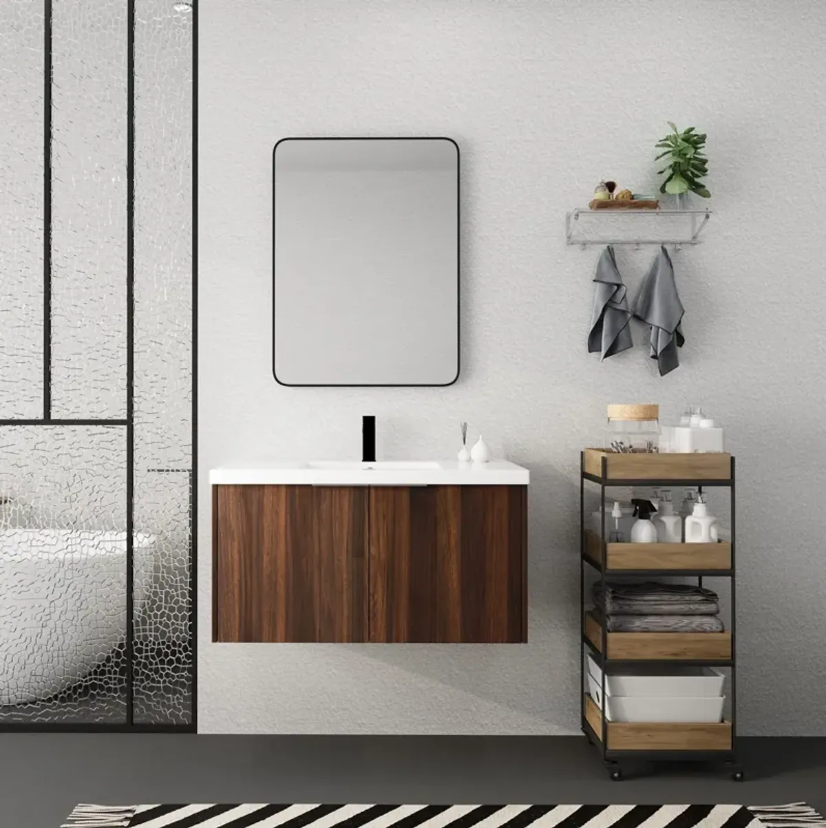 Streamdale 36" Modern Design Floating Bathroom Vanity with Soft Close Doors