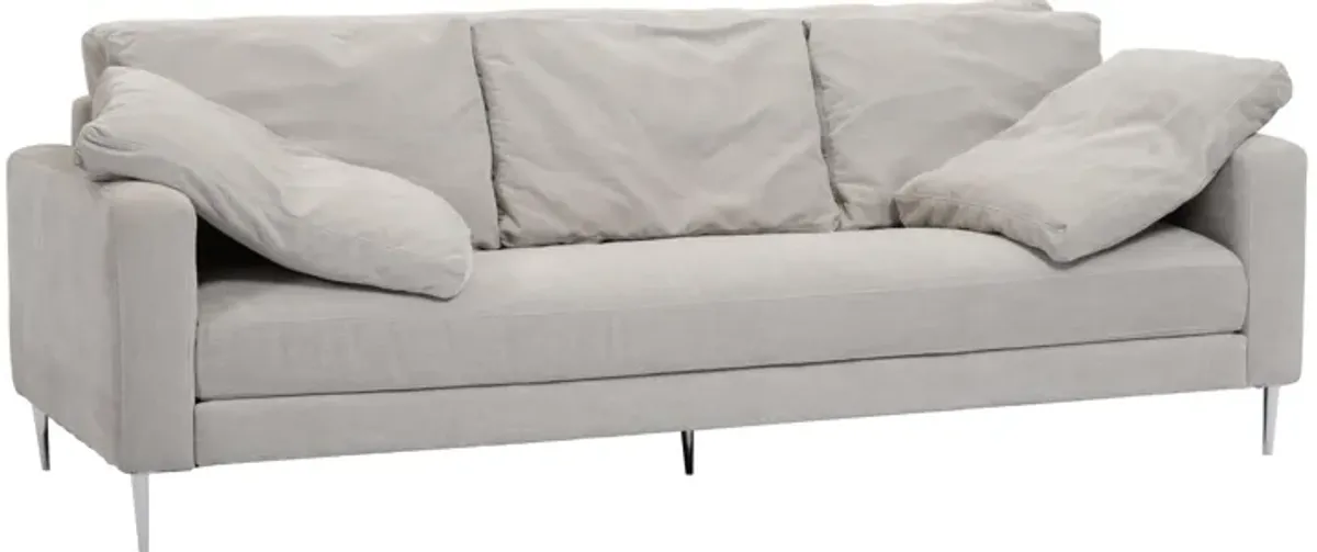 Vari Beige Textured Velvet Lounge Sofa